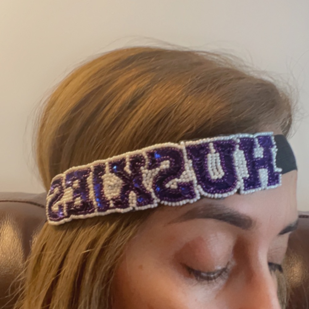 Washington Huskies beaded and sequined headband